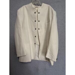 Di Palma Suit Jacket Mens 50 White Tuxedo Mandarin Collar Formal Wedding USA